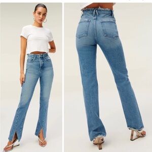Good American Good Boy twisted slit jean